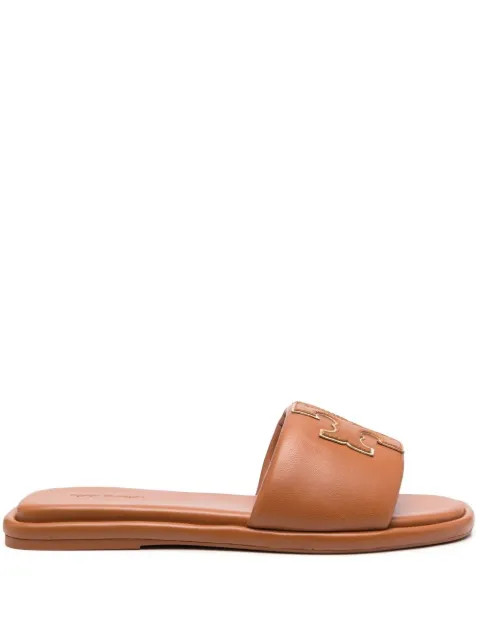 Tory Burch embossed-logo slip-on Sandals - Farfetch | Farfetch Global
