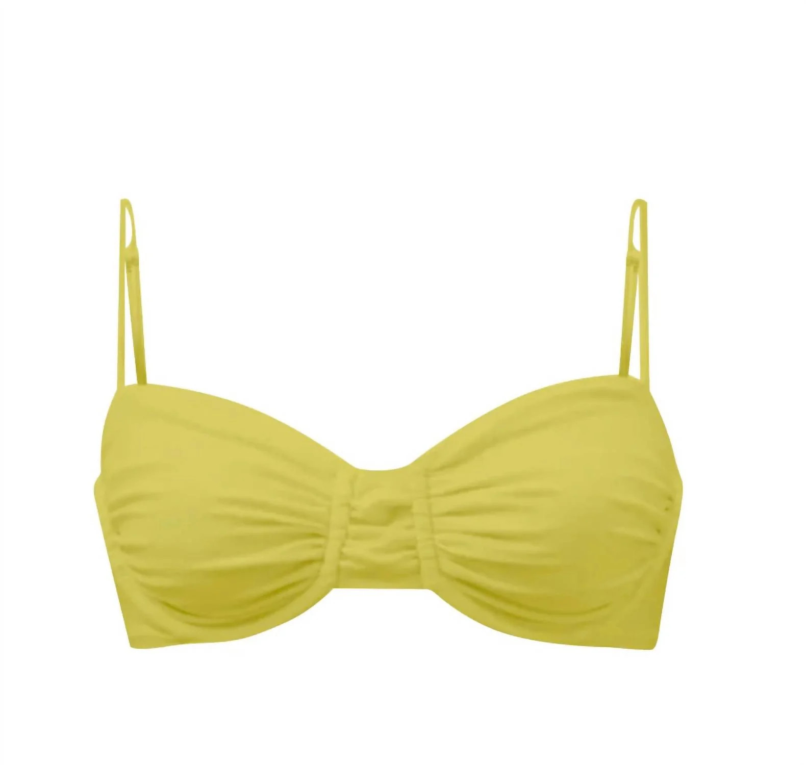 Women's Mia Bikini Top In Citron Sheen | Shop Simon