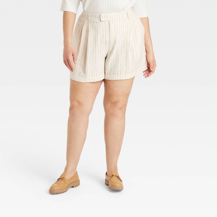 Women's High-Rise Linen Tailored Shorts - A New Day™ | Target