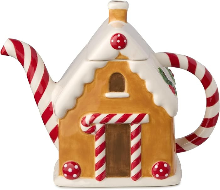 Santa’s Retro Christmas Gingerbread Teapot – 3D Holiday Teapot with Vintage-Inspired Santa, D... | Amazon (US)