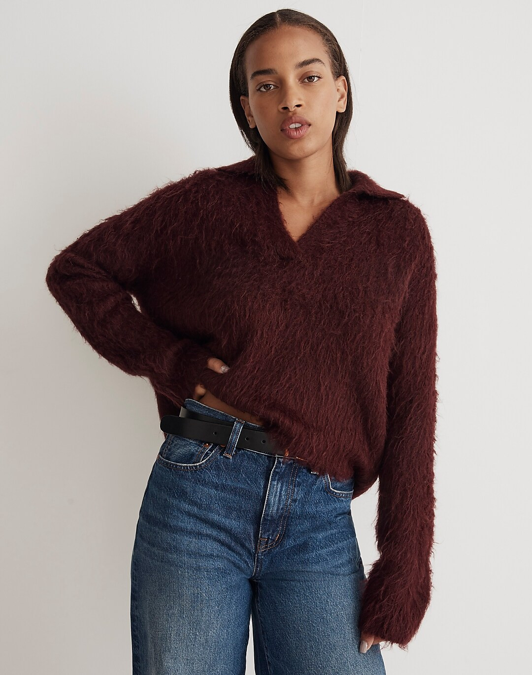 Brushed Polo Sweater | Madewell