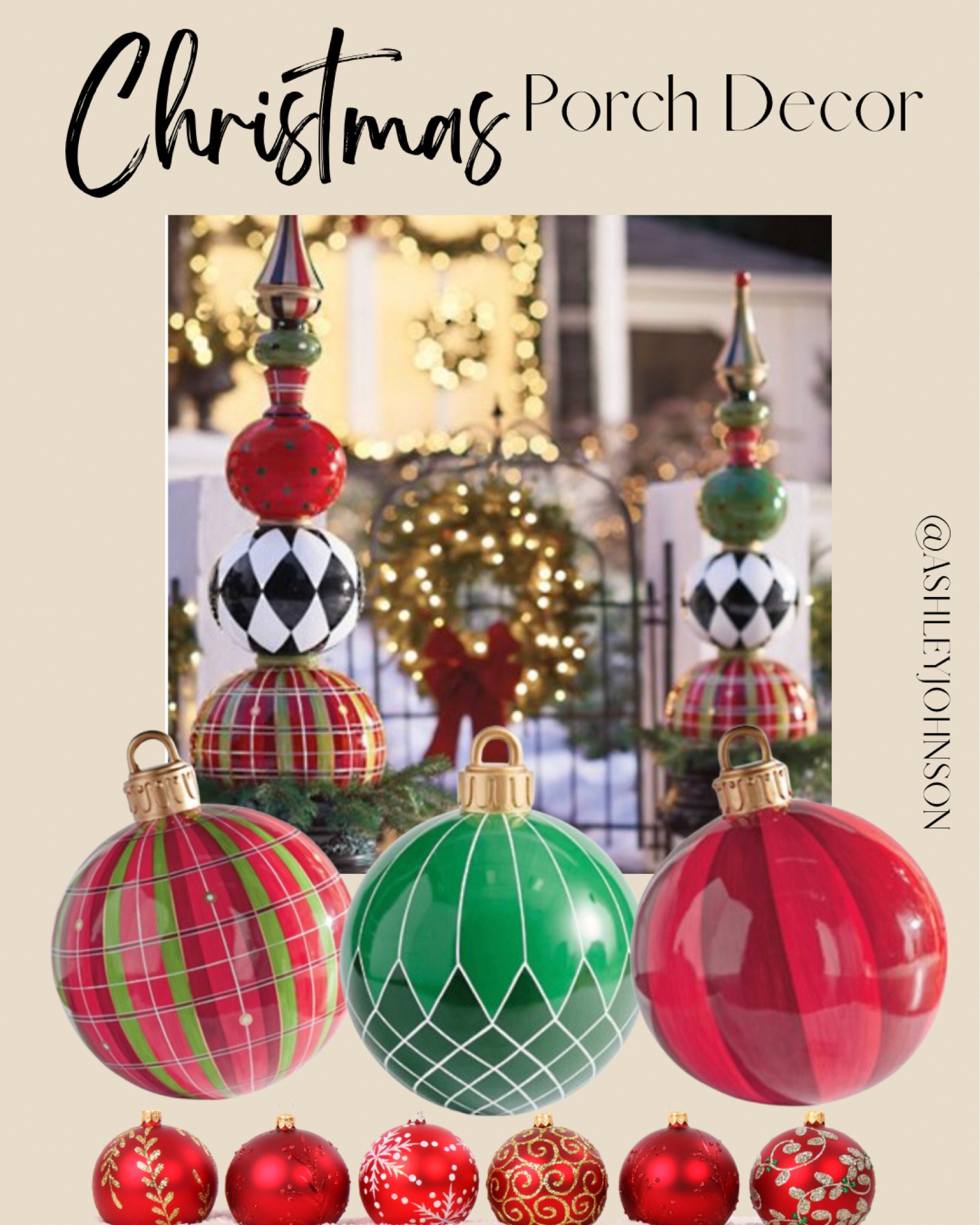 Christmas porch decorations. Oversized lawn ornaments.  Ornament topiary. Christmas topiary. Christmas Porch decor. #christmas #christmasporch #grandinroad #christmasdecor

#LTKGiftGuide #LTKHolidaySale #LTKHoliday