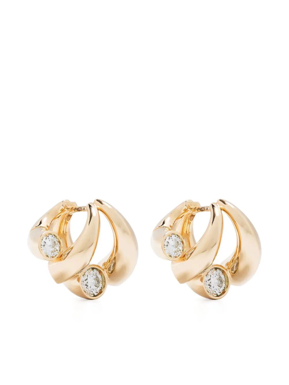 18kt yellow gold Oera diamond hoop earrings | Farfetch Global