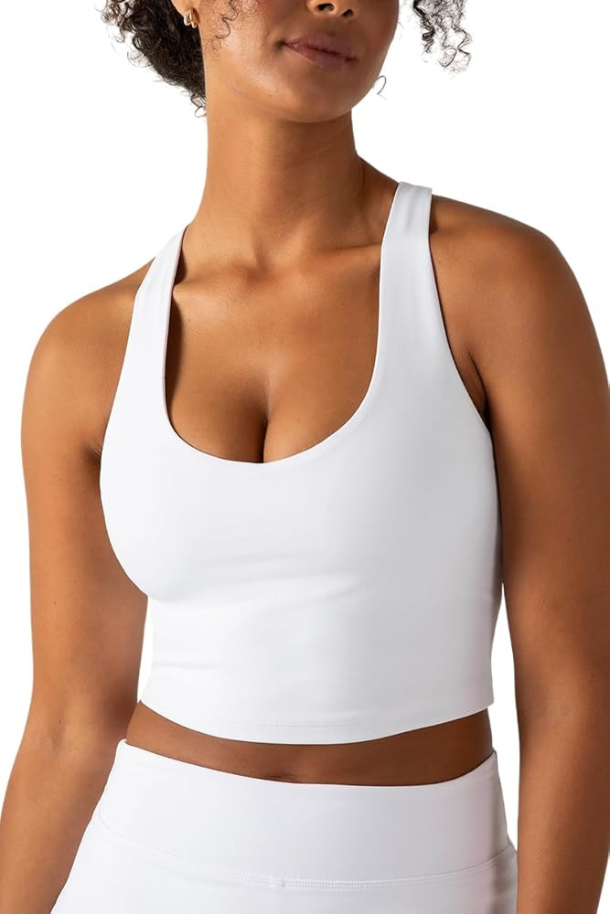 YITTY Active Sports Bra Tank, Tank Top for Women with Built-in Bra, Racerback, Removable Cups, Low-Impact Yoga and Gym | Amazon (US)