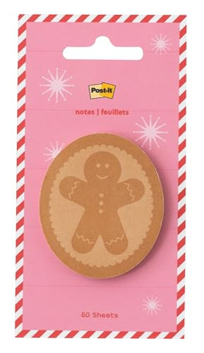 Post-it Jingle Sticky Notes, Gingerbread Man Design, 2 in. x 2.4 in., 1 Gingerbread-Shaped Christmas Themed Cute Sticky Note Pad with 50 Sheets | Amazon (US)