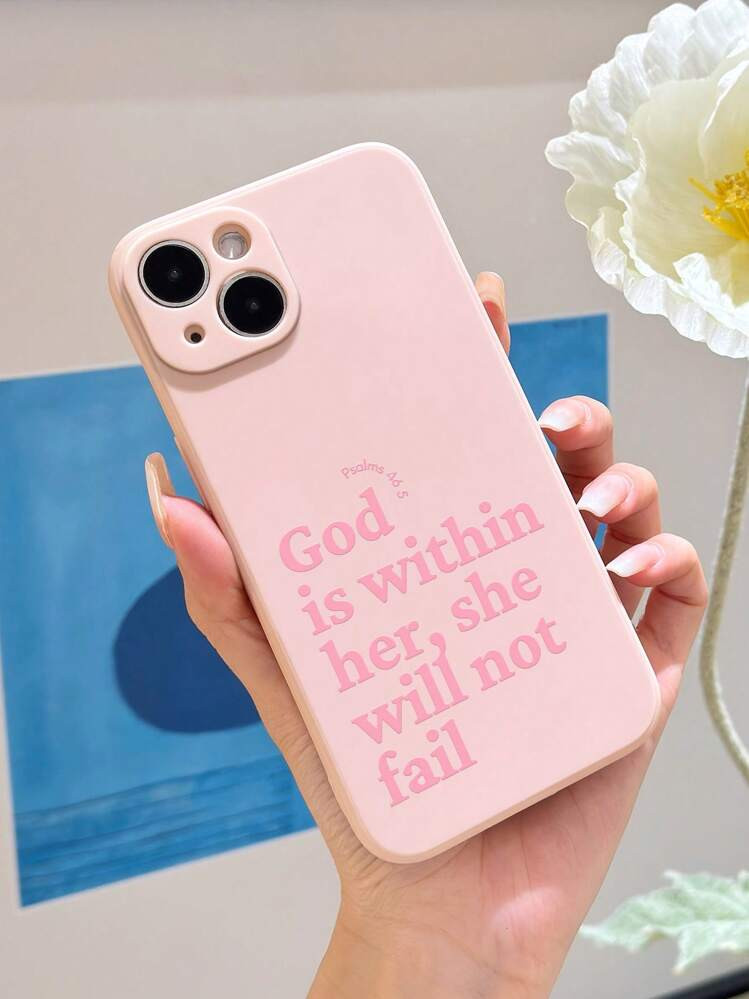 1pc Minimalist Slogan Jesus Pattern Soft Full Coverage Phone Case Compatible With Iphone 11/12/13... | SHEIN