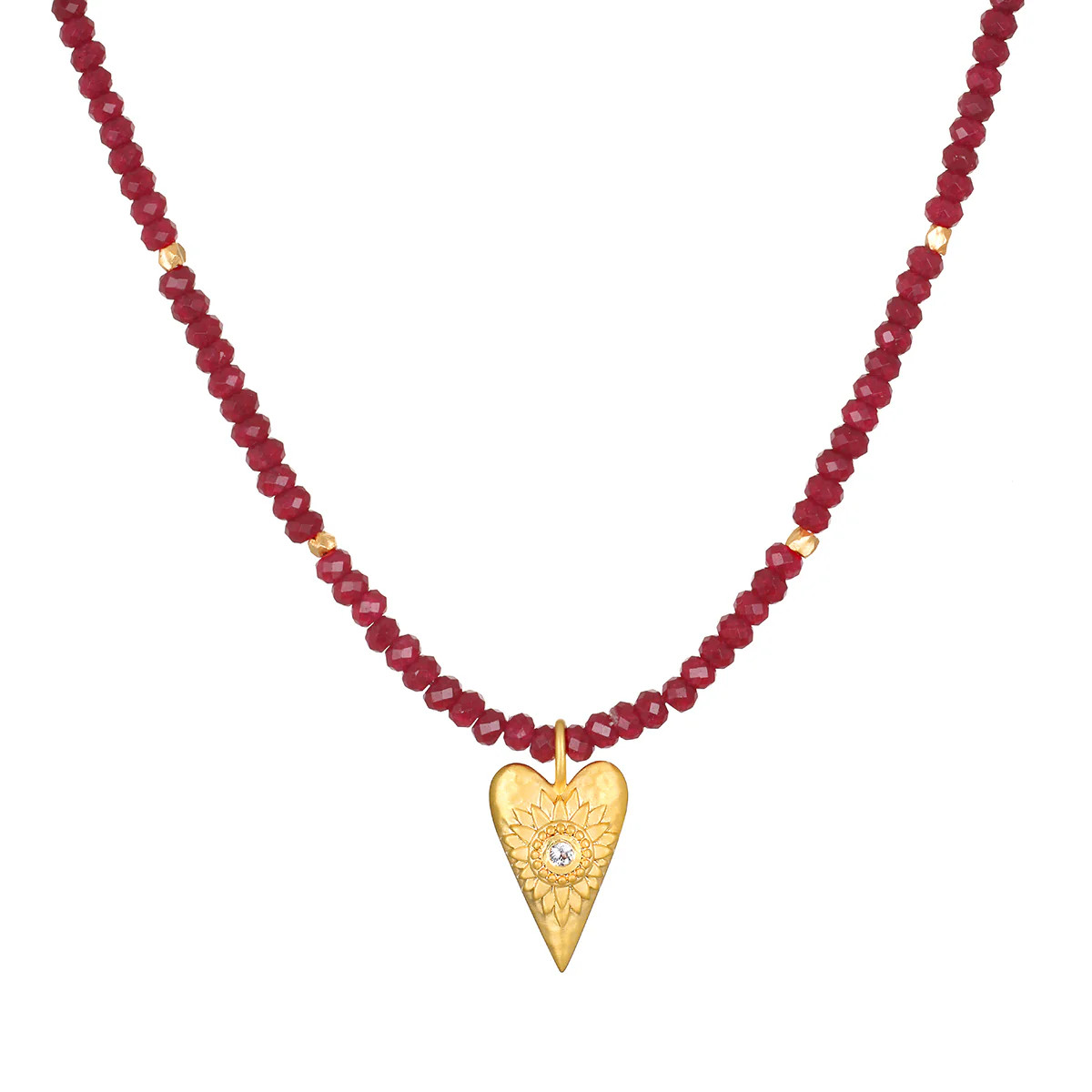 Healing Heart Red Onyx Heart Necklace | Satya Jewelry