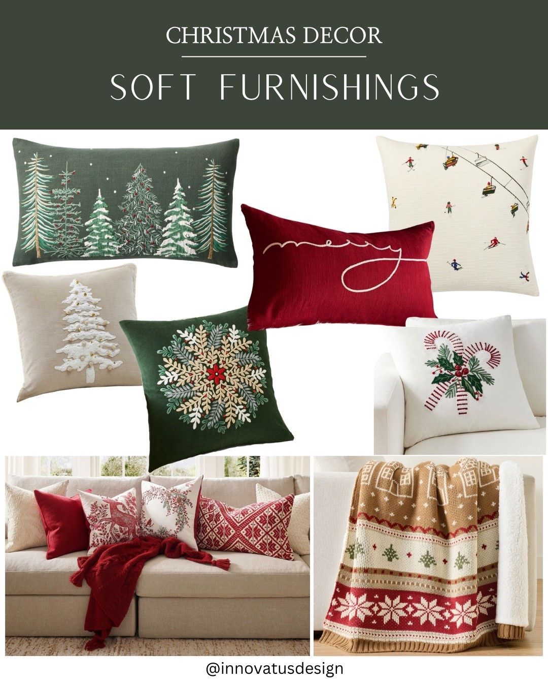 Add a festive flair to your home with a selection of Christmas soft furnishings! From delicately decorative pillows to soft throw blankets, there’s something for every one  

#LTKHome #LTKHoliday #LTKSeasonal
