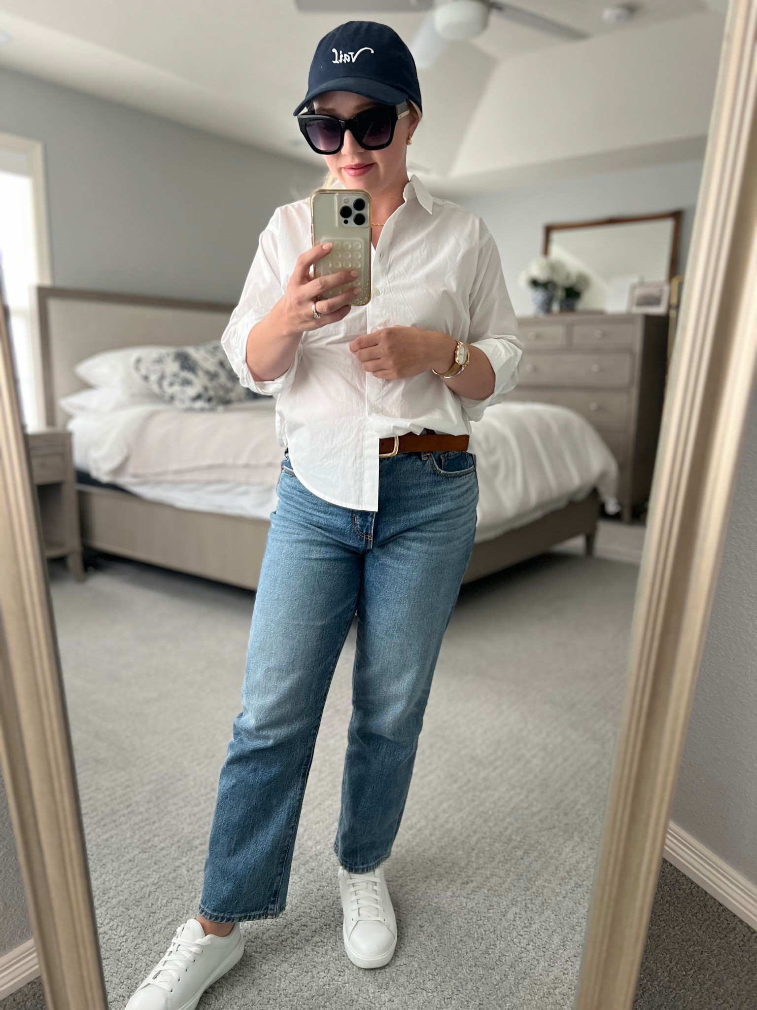 Petite outfit for early fall! Wearing  27 short in these straight jeans, they fit tts and are super comfortable! Sized down to xs petite in this open back tunic button up. 

Petite outfit, jeans, fall outfits, petite jeans, straight jeans, LOFT 

#LTKFindsUnder100 #LTKPetite #LTKSaleAlert