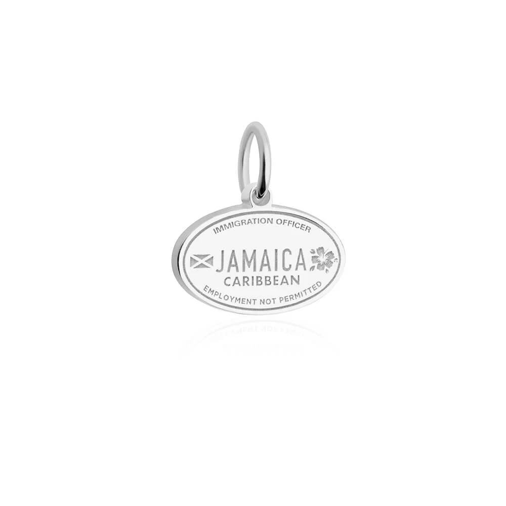 Jamaica Passport Stamp Charm, Silver Mini | Jet Set Candy (US)
