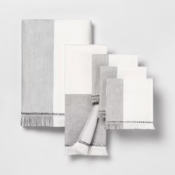 Microstripe Bath Towel Gray - Hearth & Hand™ with Magnolia | Target