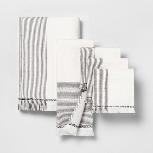 Hand Towel Microstripe Gray - Hearth & Hand™ with Magnolia | Target