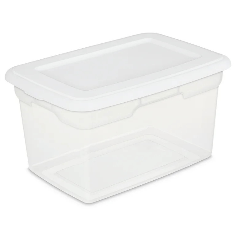 Sterilite 20 Qt. Clear Plastic Storage Box with White Lid - Walmart.com | Walmart (US)