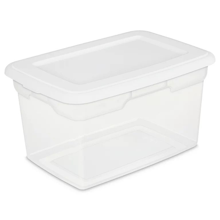 Sterilite 20 Qt. Clear Plastic Storage Box with White Lid - Walmart.com | Walmart (US)