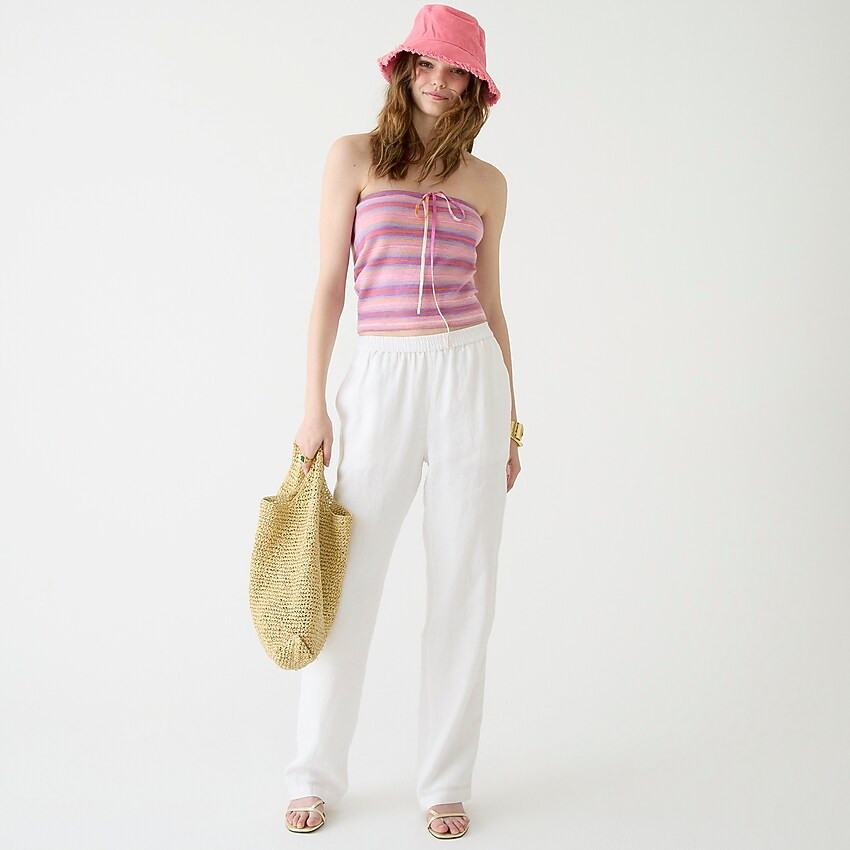 Full-length pull-on linen pant | J. Crew US