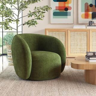 Poole Swivel Lounge Chair in Distressed Green | The Home Depot