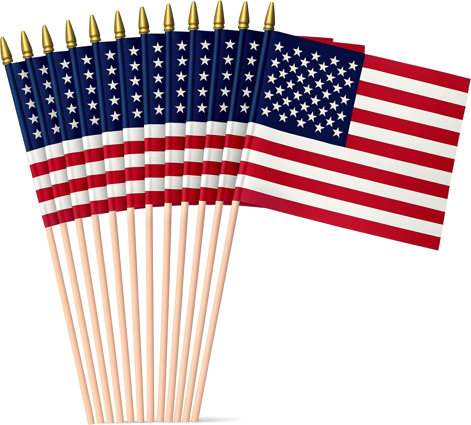 Small American Stick Flags 1’x1.5’ | Cotton Outdoor Flag on 2.5’ Wooden Stick | Mini Flags ... | Amazon (US)