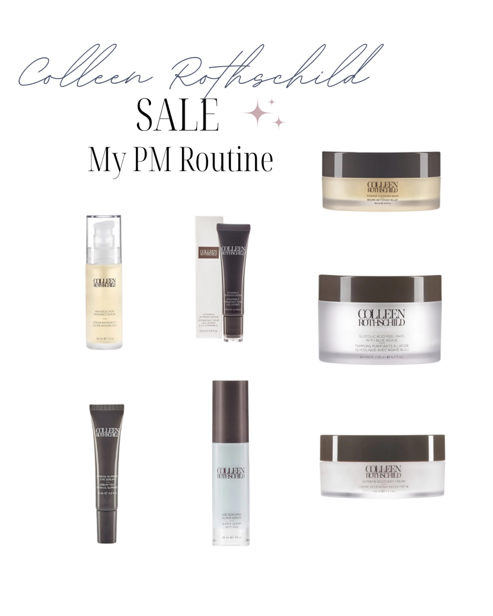 My evening skin care routine using my favorite Colleen Rothschild products.

Beauty, mature skin, skincare, highlighter, lip mask, bum bum cream, blush, gift sets, cream eye shadow, cream blush, lip gloss, lipstick, hand cream, sunscreen, makeup erasers, perfume, beauty blender, lipstick, lip set, Haircare

#LTKsalealert #LTKbeauty #LTKover40