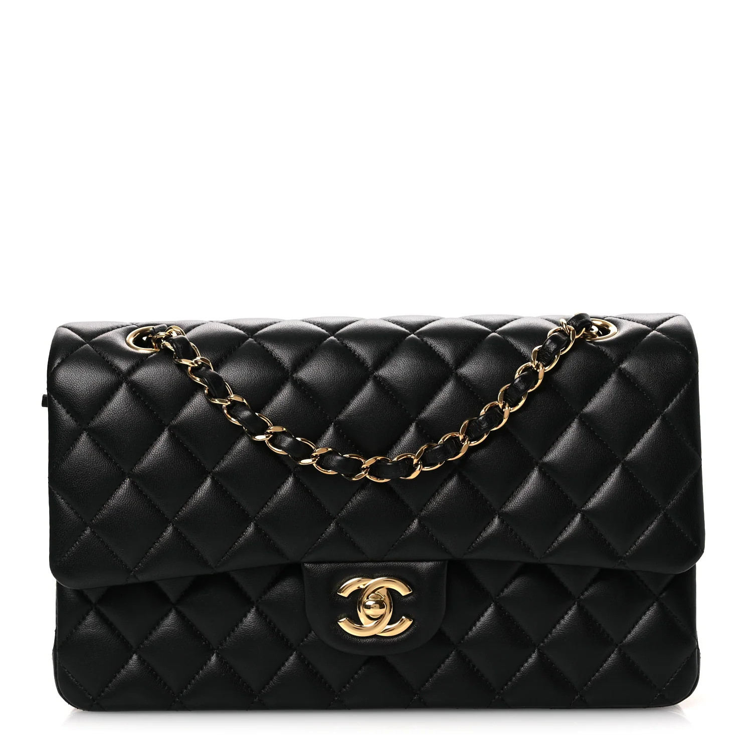 Chanel Lambskin Quilted Medium Double Flap Black 1928751 | FASHIONPHILE (US)