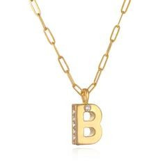 "B" Poppy Initial Necklace | Sequin