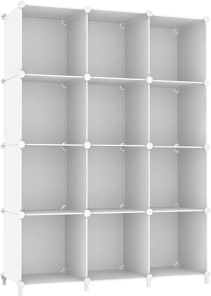 AWTATOS Cube Storage Organizer Storage 12 Cube Bookshelf DIY Plastic Closet Clothes Storage Shelv... | Amazon (US)