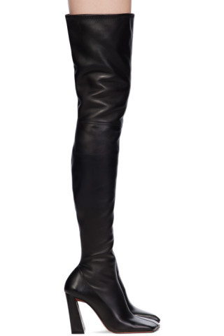 Black Marine Stretch Thigh High Boots | SSENSE