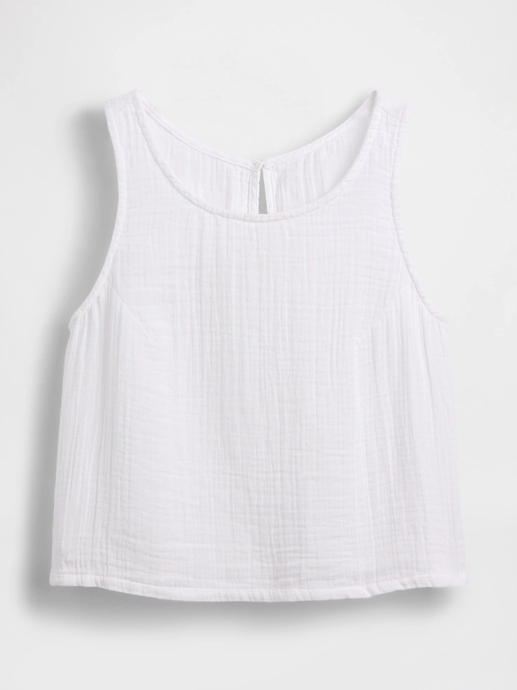 Cotton Gauze Racer Shell Tank Top | Gap (US)