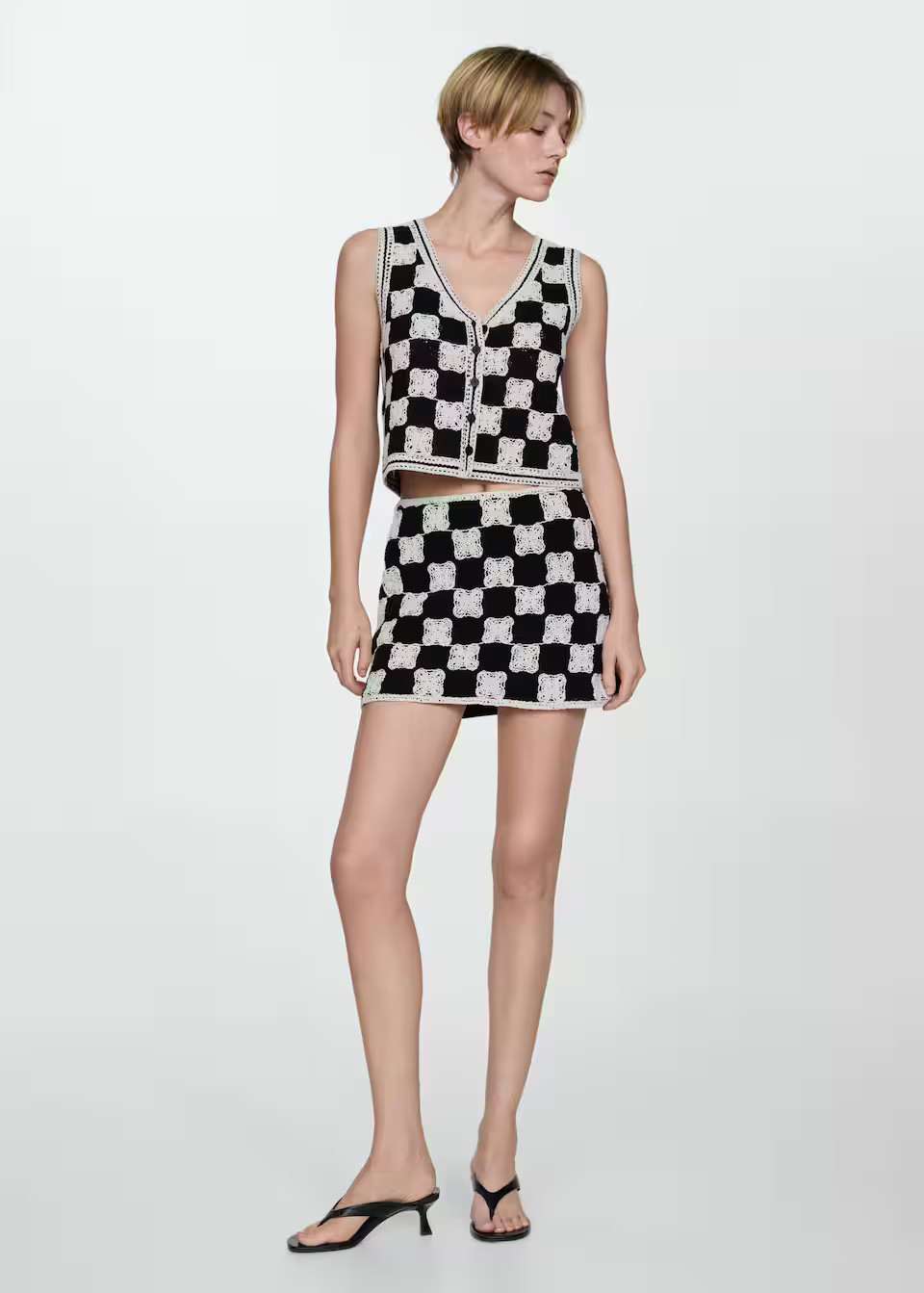 Combined crochet vest -  Women | Mango USA | MANGO (US)