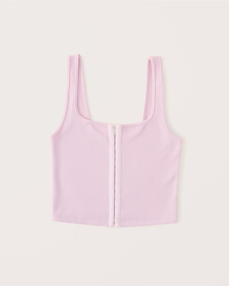 Seamless Rib Fabric Hook-and-Eye Tank | Abercrombie & Fitch (US)