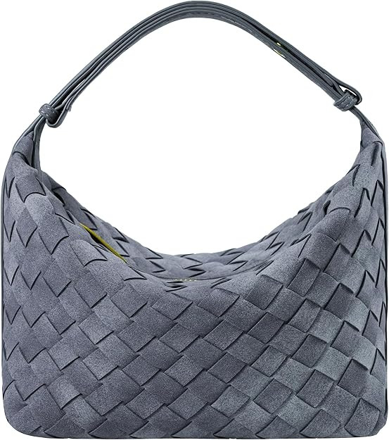 Suede Leather Handbag for Women, Leather Woven Bag, Small Clutch Bag Suede Handbag, Underarm Purs... | Amazon (US)