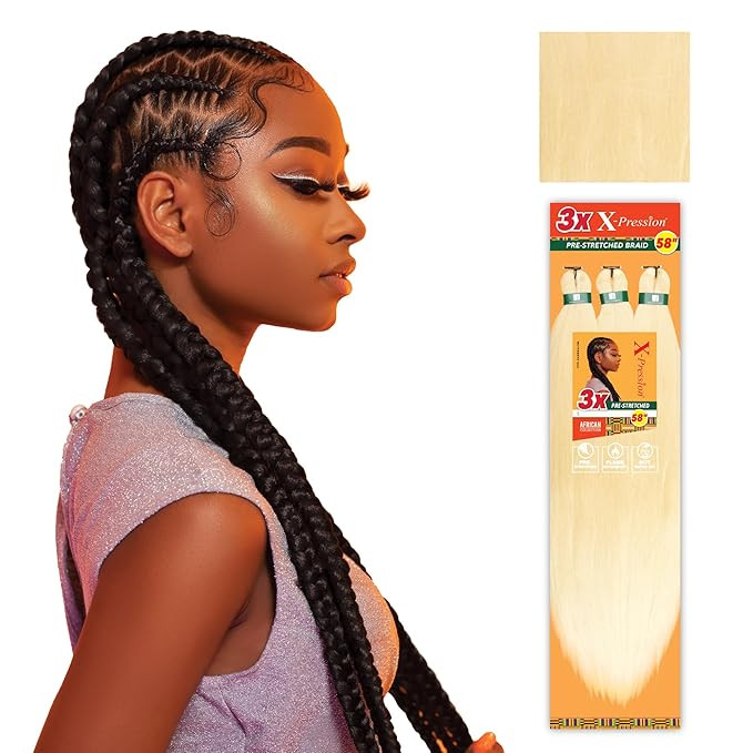Sensationnel X-pression prestretched braiding hair - 3x braid 58 inch all kanekalon flame retarda... | Amazon (US)