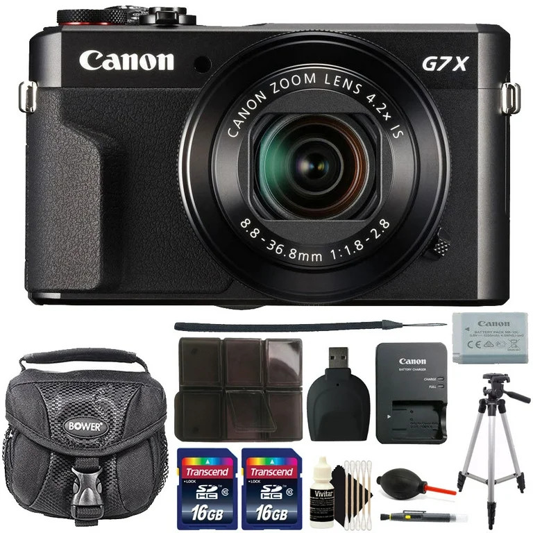 Canon G7X Mark II PowerShot 20.1MP BLACK Digital Camera with 32GB Accessory Kit Black | Walmart (US)