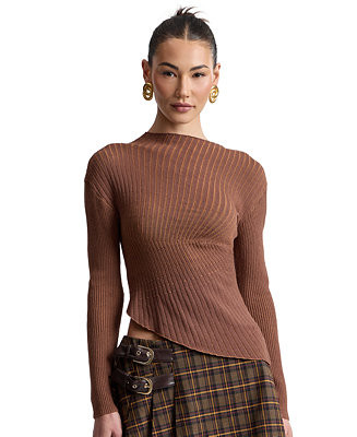 Women's Long-Sleeve Radial Rib Sweater | Macy's