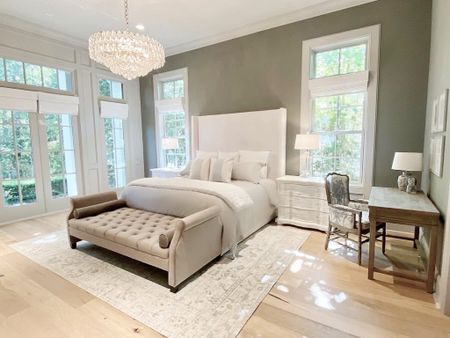 From the oversized crystal chandelier, to the grand linen bed, to the French provincial chair….we just can’t pick a favorite part. What do YOU think makes the biggest impact? 
#WoodlandsStyleHouse
#masterbedroom #primarybedroom #frenchcountry #blueandwhiteforever #classichome

#LTKhome #LTKstyletip #LTKunder50
