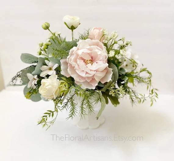 Garden Style Floral Arrangement  Soft Pink Floral Arrangement - Etsy | Etsy (US)