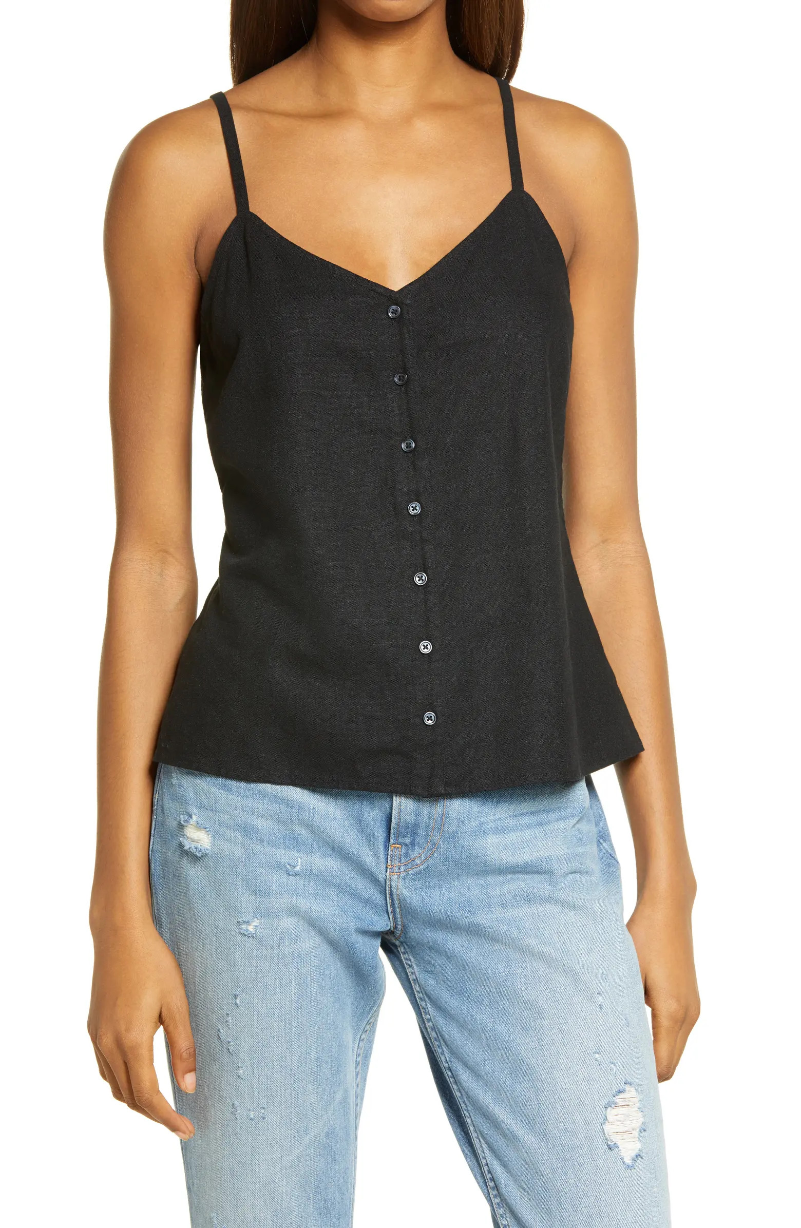 Treasure & Bond Button-Up Linen Blend Camisole | Nordstrom | Nordstrom