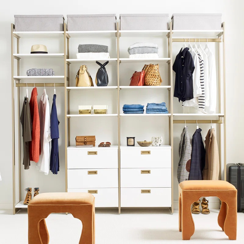 California Closets® The Everyday System™ Double Hanging & Shoe Storage Closet System Walk In S... | Wayfair North America