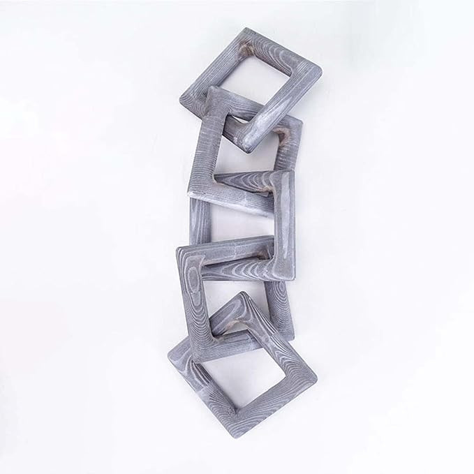 MEABEN 1 Piece Wood Chain Link Decor, Decorative Square Wood Knot, Aesthetic Room Decor, Modern F... | Amazon (US)