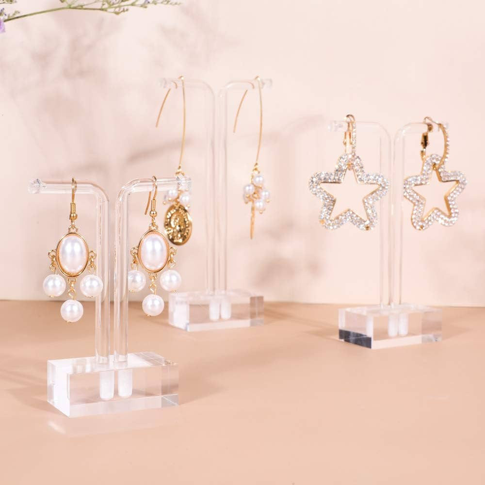 GemeShou 3pcs transparent earring T stand jewelry display for show, acrylic earring hanger for wo... | Amazon (US)