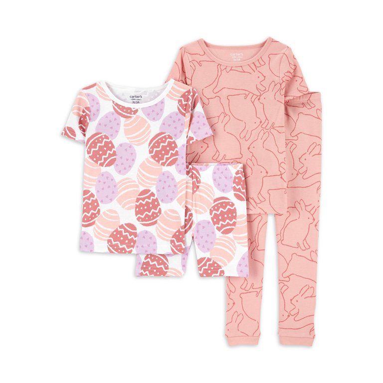 Carter's Child of Mine Baby and Toddler Girl Easter Pajama Set, 4-Piece, Sizes 12M-5T | Walmart (US)