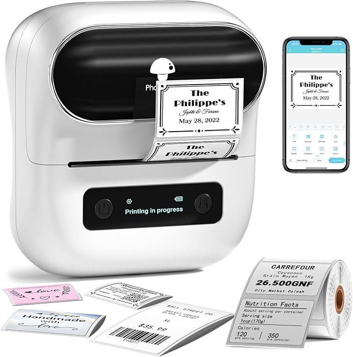 Phomemo M220 Label Maker Starter Pack, 3 Inch Bluetooth Thermal Label Printer with 100 Premium La... | Amazon (US)