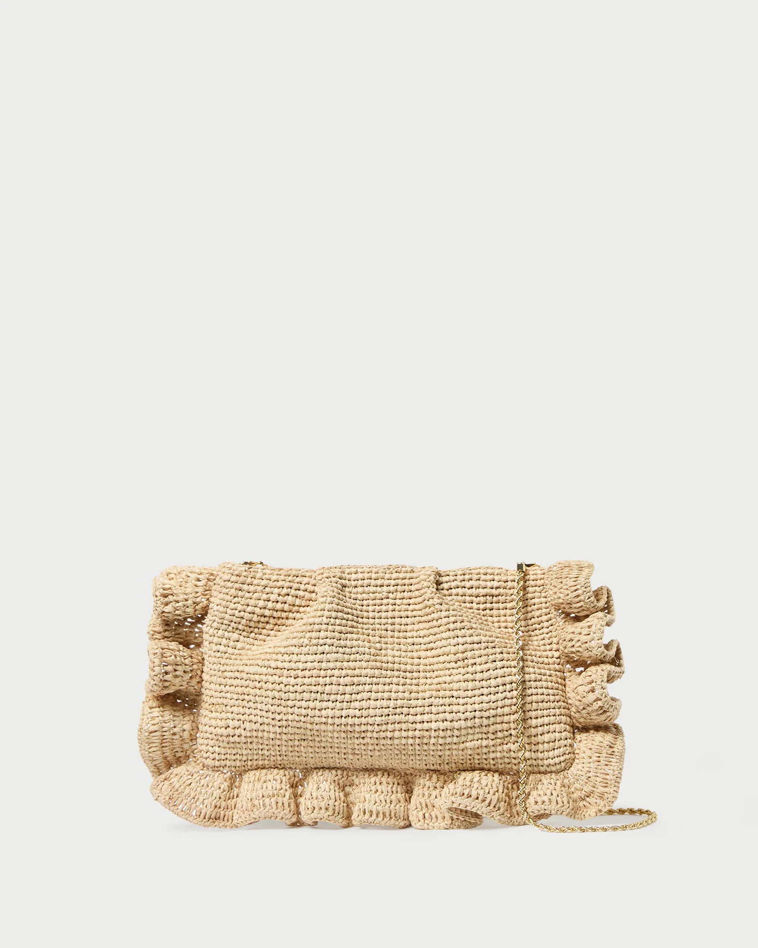 Mavis Natural Raffia Ruffle Clutch | Loeffler Randall