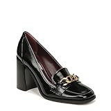 Franco Sarto Women's Miri Chunky Heel Chainlink Loafer Pump, Black Gloss, 11 | Amazon (US)
