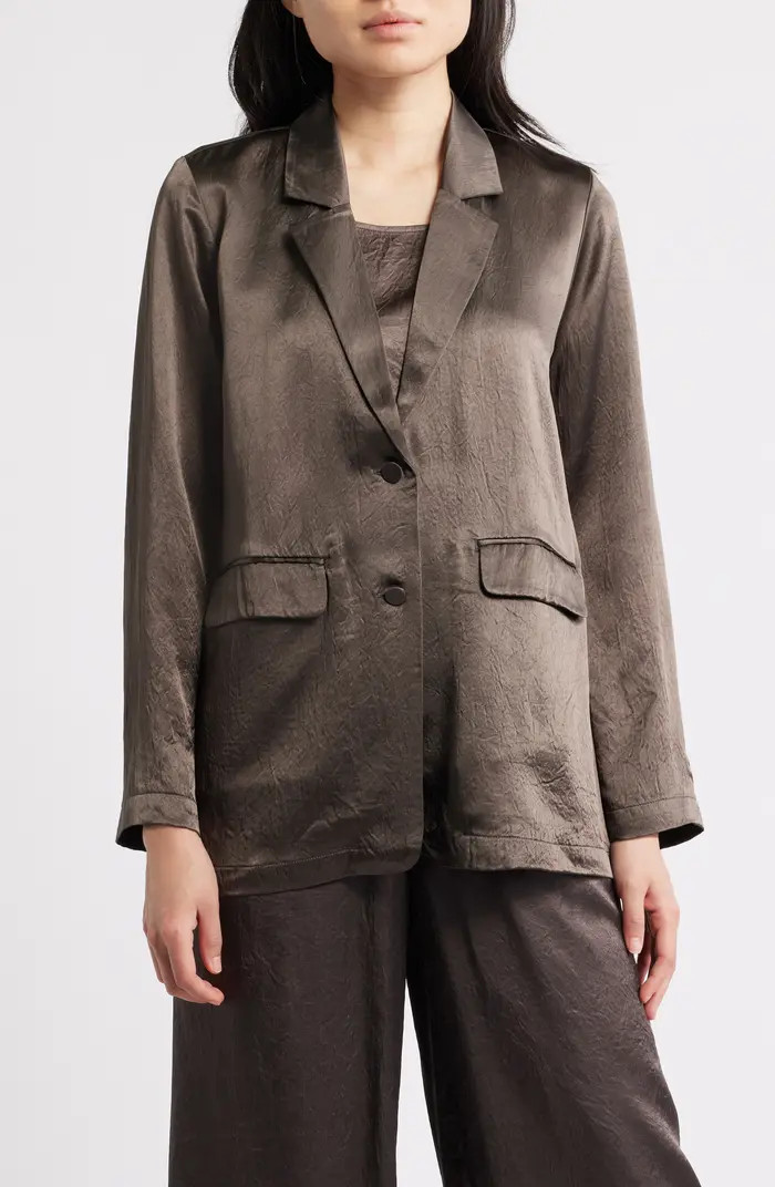 Crinkled Satin Blazer | Nordstrom