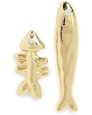 Eliou Women's Sardine and Fishbone Earrings, Gold Plated, One Size | Amazon (US)