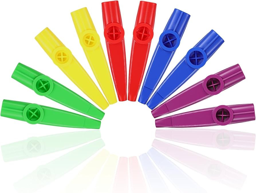 Blulu 10 Pieces Plastic Kazoos Bulk Gift for Kids Adults Party Favors Musical Instruments Teacher... | Amazon (US)