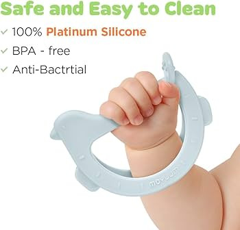 Moyuum Silicone Swing Bird Teether Toy | Made in Korea, Provides Teething Relief, Wrist Teether i... | Amazon (US)