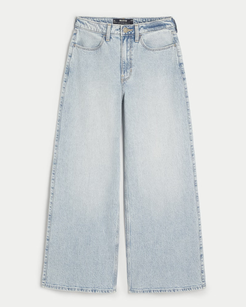 Women's Ultra High-Rise Light Wash Wide-Leg Jeans | Women's | HollisterCo.com | Hollister (US)