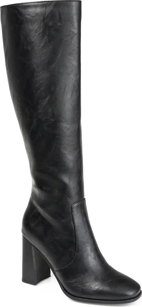 Karima Tall Vegan Leather Block Heel Boot - Wide Calf (Women) | Nordstrom Rack