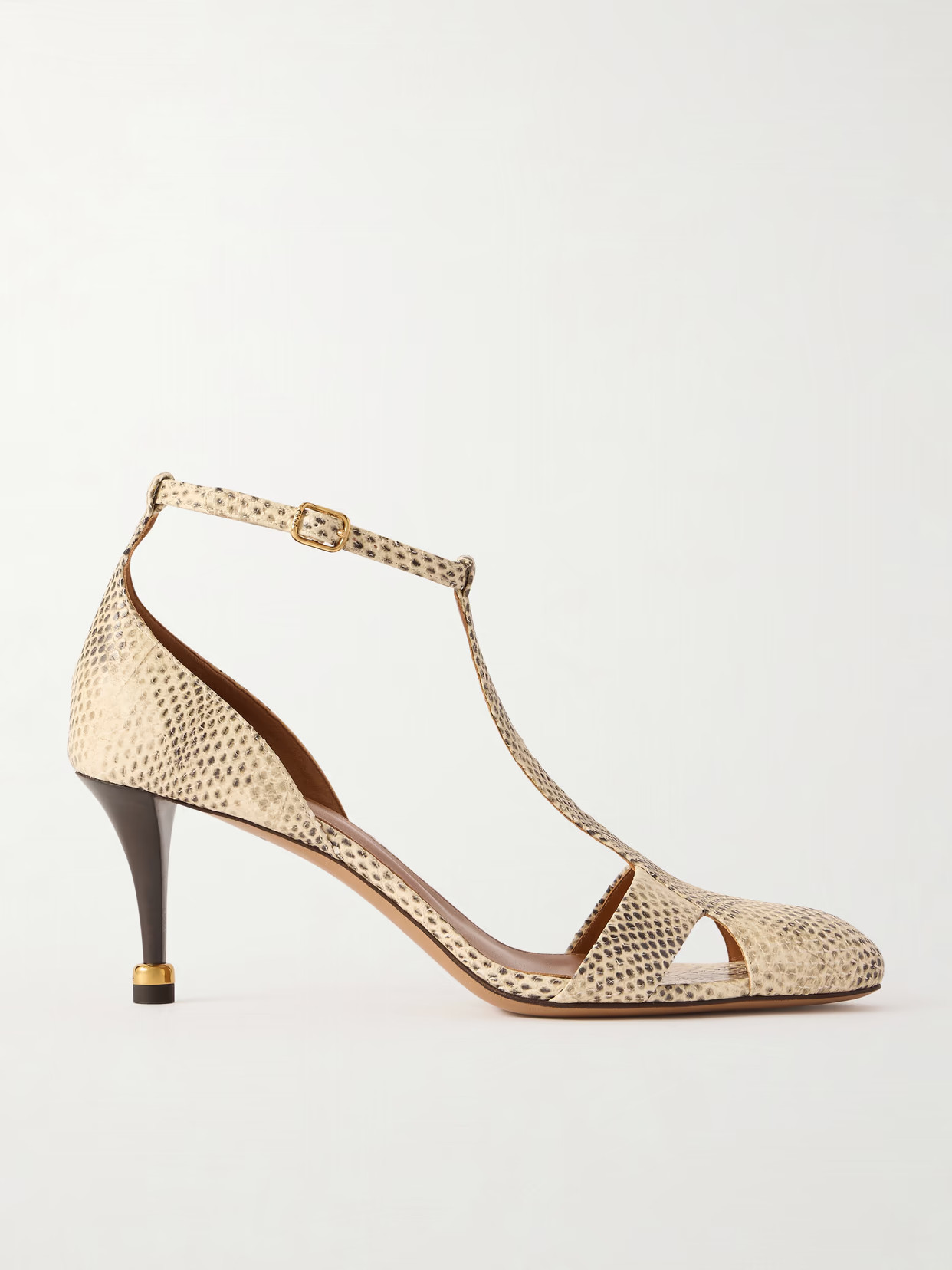 Chloé - Cleia 70 Snake-effect Leather Pumps - Animal print | NET-A-PORTER (US)